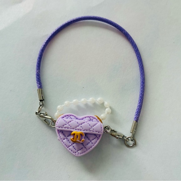 Labubu luxury inspired designer Purple Heart Charm purse - Picture 1 of 1